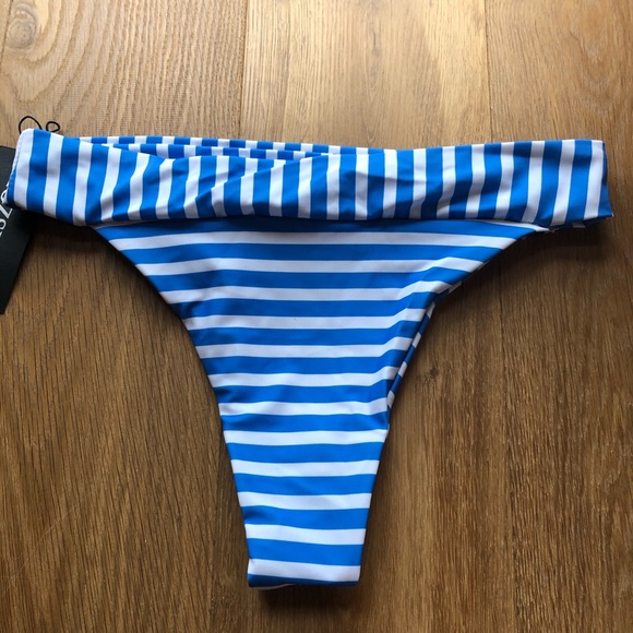 AOZ blue and white striped swimsuit bottoms - Picture 2 of 2
